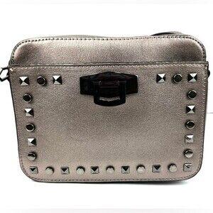 Gianni Bini Rectangular Gold Crossbody bag with gun metal studs/hardware